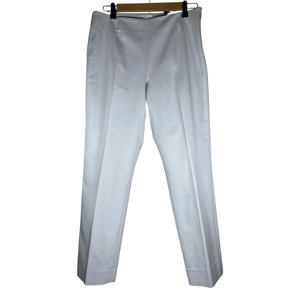 Neiman Marcus Lisa Pants Womens 8 Light Gray Straight Leg Trousers Neutral NWT